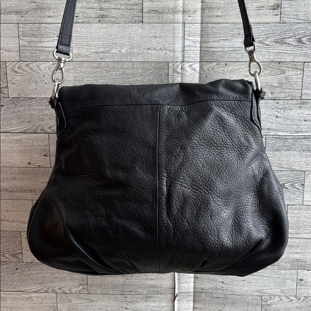 MARGOT Leather Purse‎ NY Natalie Black Soft Pebble Crossbody Shoulder Bag - Picture 9 of 12